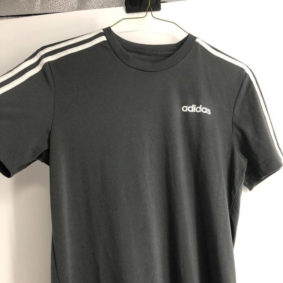 Adidas black white 3 stripe short sleeve tshirt small - Picture 3 of 14